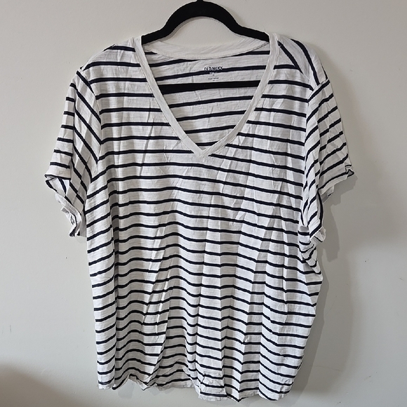 Old Navy Striped V-Neck Tee - Picture 1 of 5